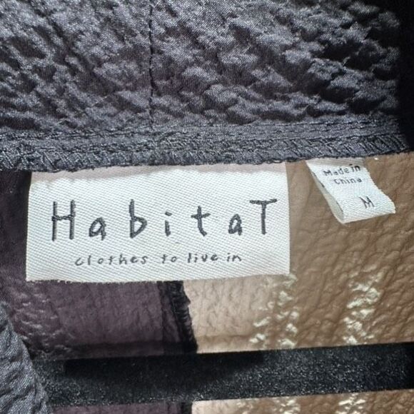 Habitat‎ Asymmetric Hem Colorblock Boho Tunic Top Medium Exposed Seam Gray Black - Picture 3 of 11